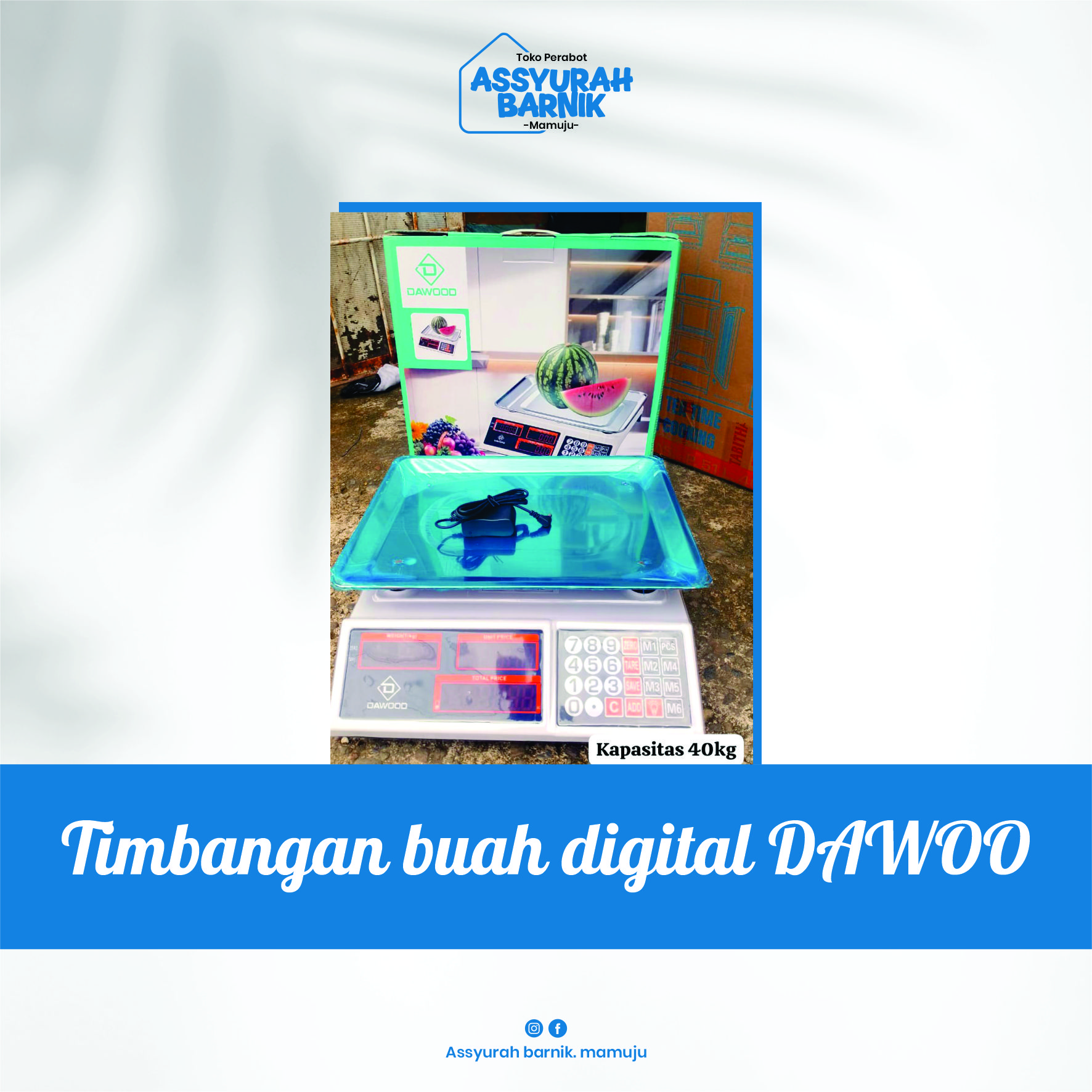 Timbangan buah digital 40kg 