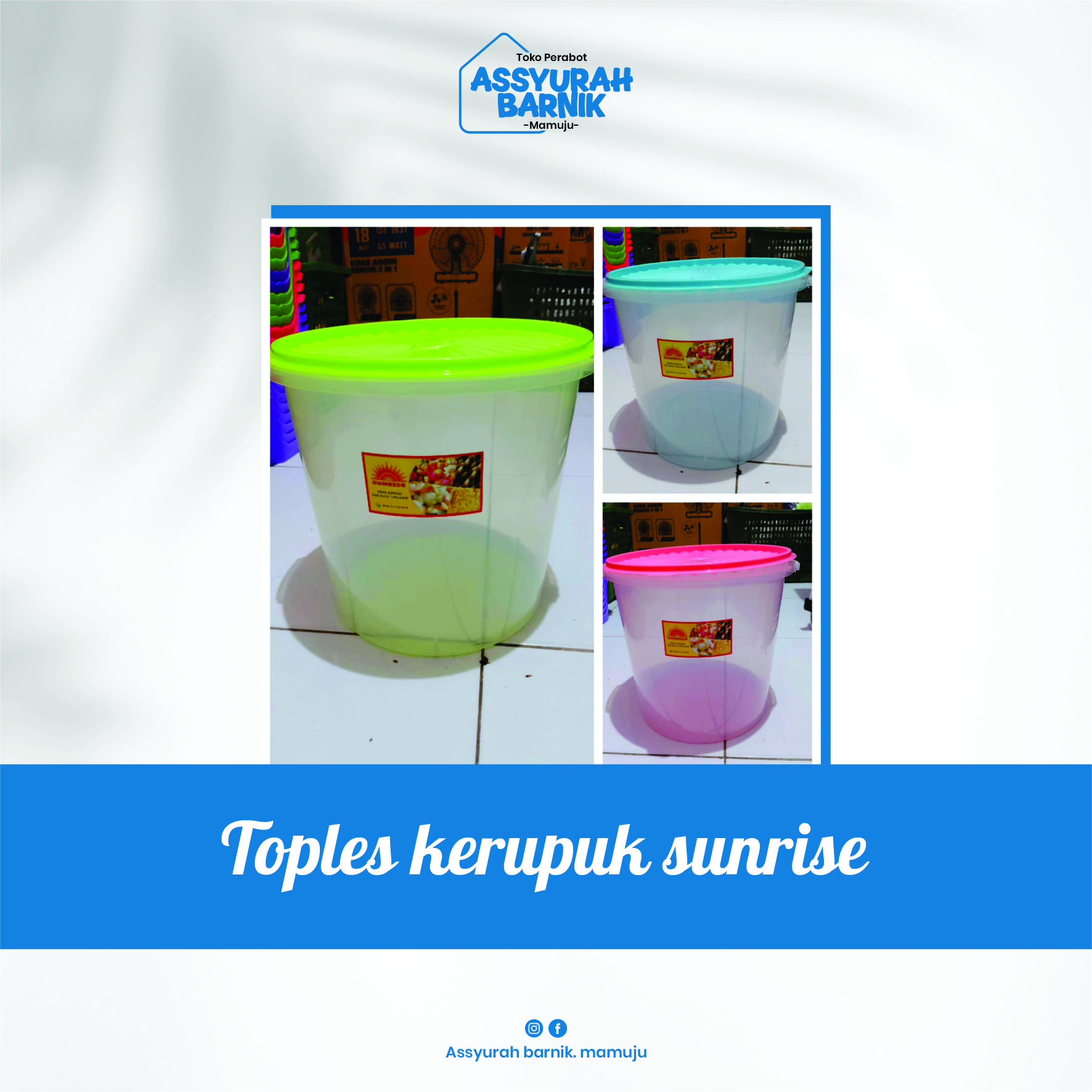 Toples kerupuk sunrise kapasitas besar 10 liter