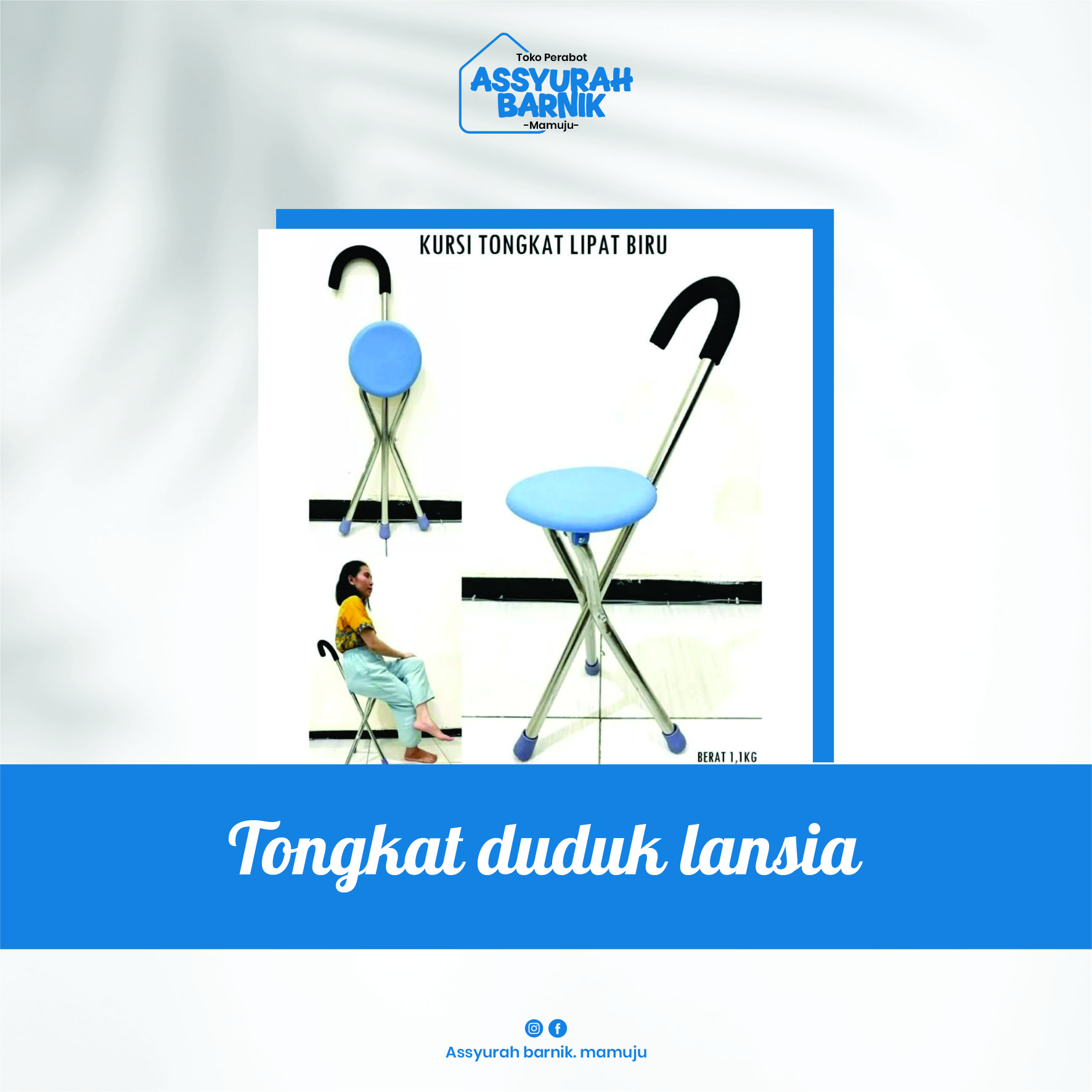 Tongkat duduk lansia