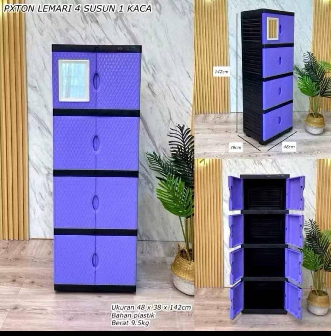 Lemari 4 susun pxton + cermin 