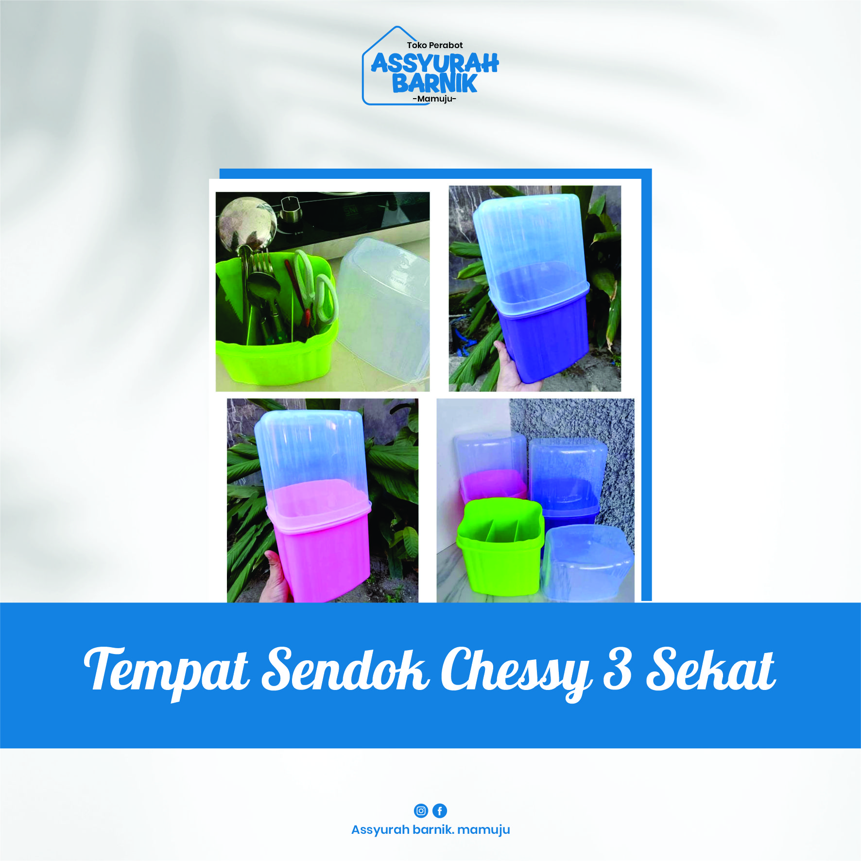tempat sendok chessy 3 sekat