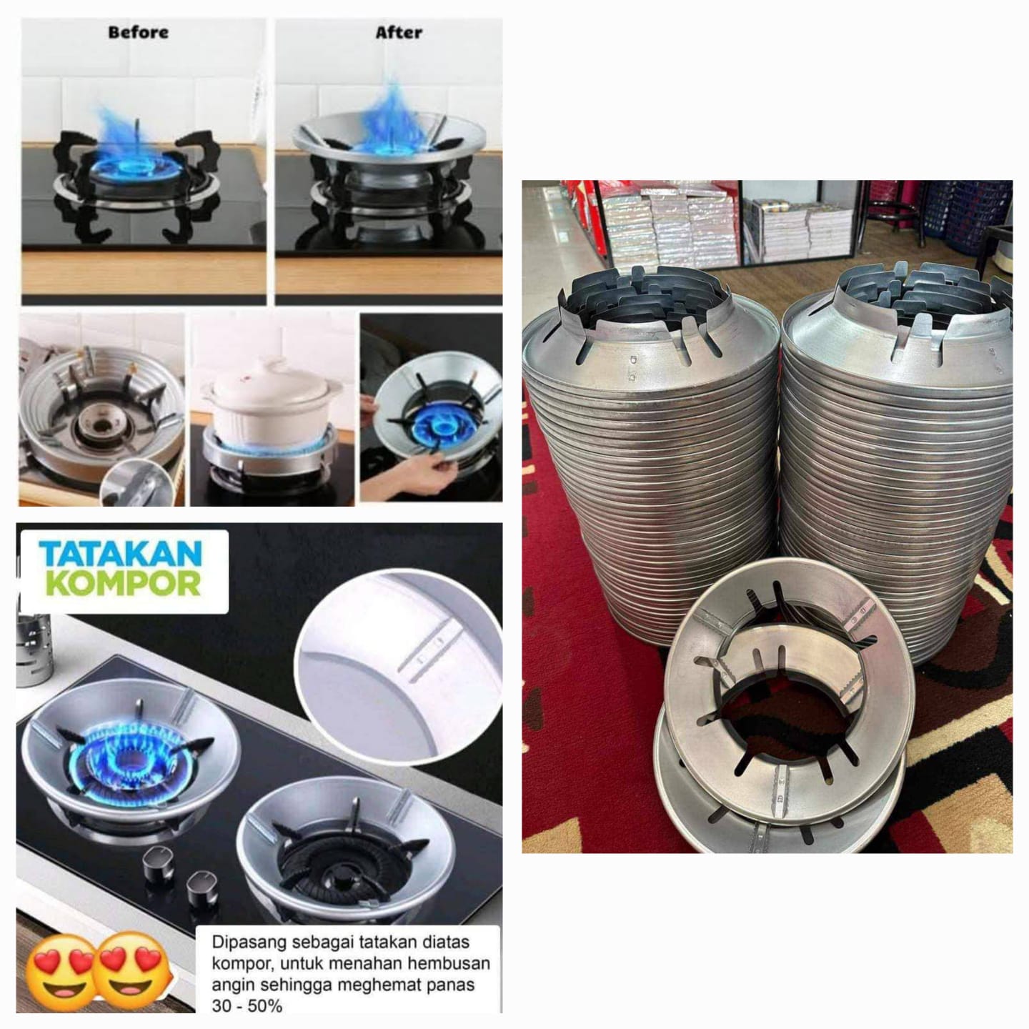 Tatakan kompor anti angin