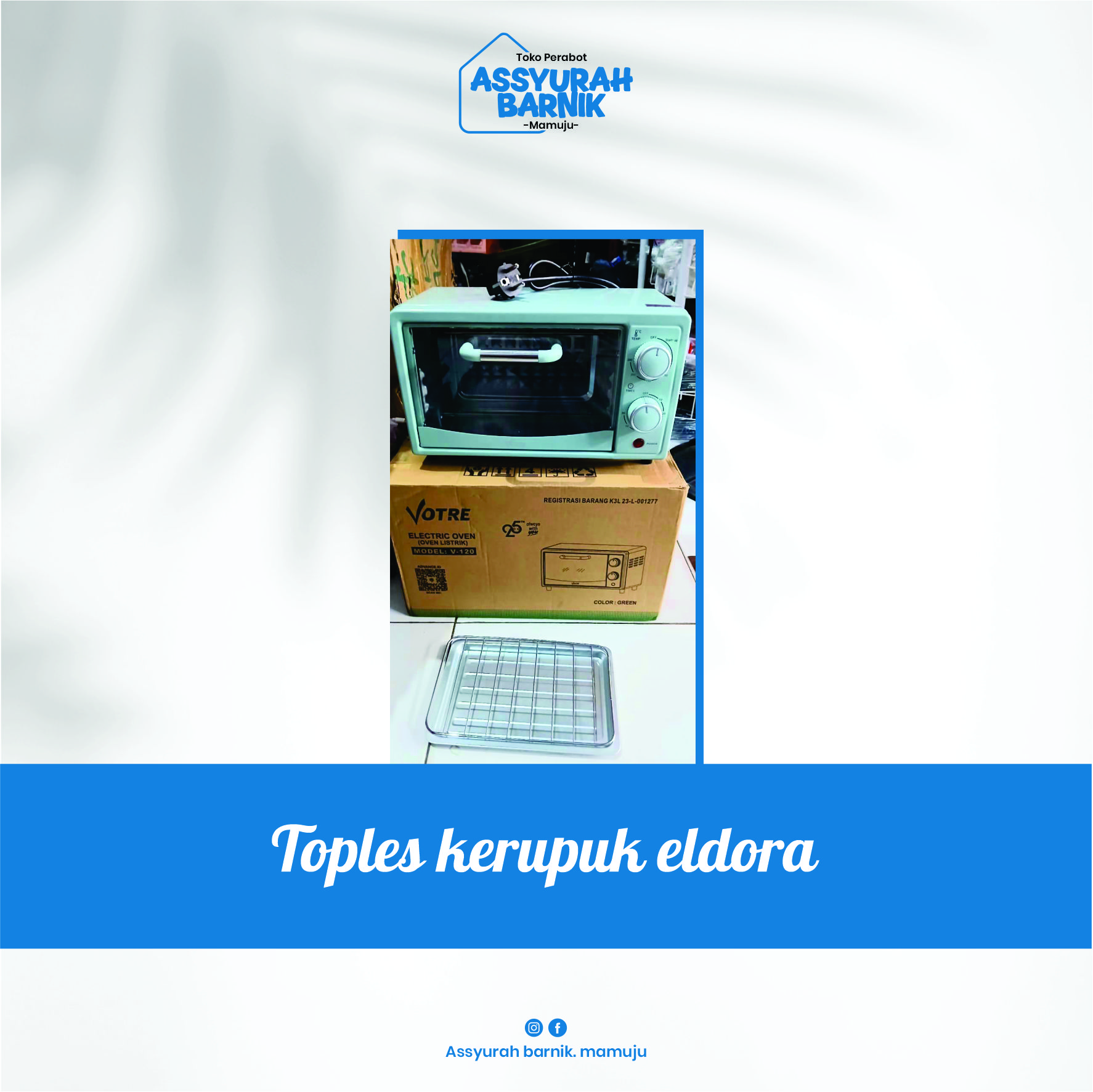 Oven listrik VOTRE ukuran 12 liter