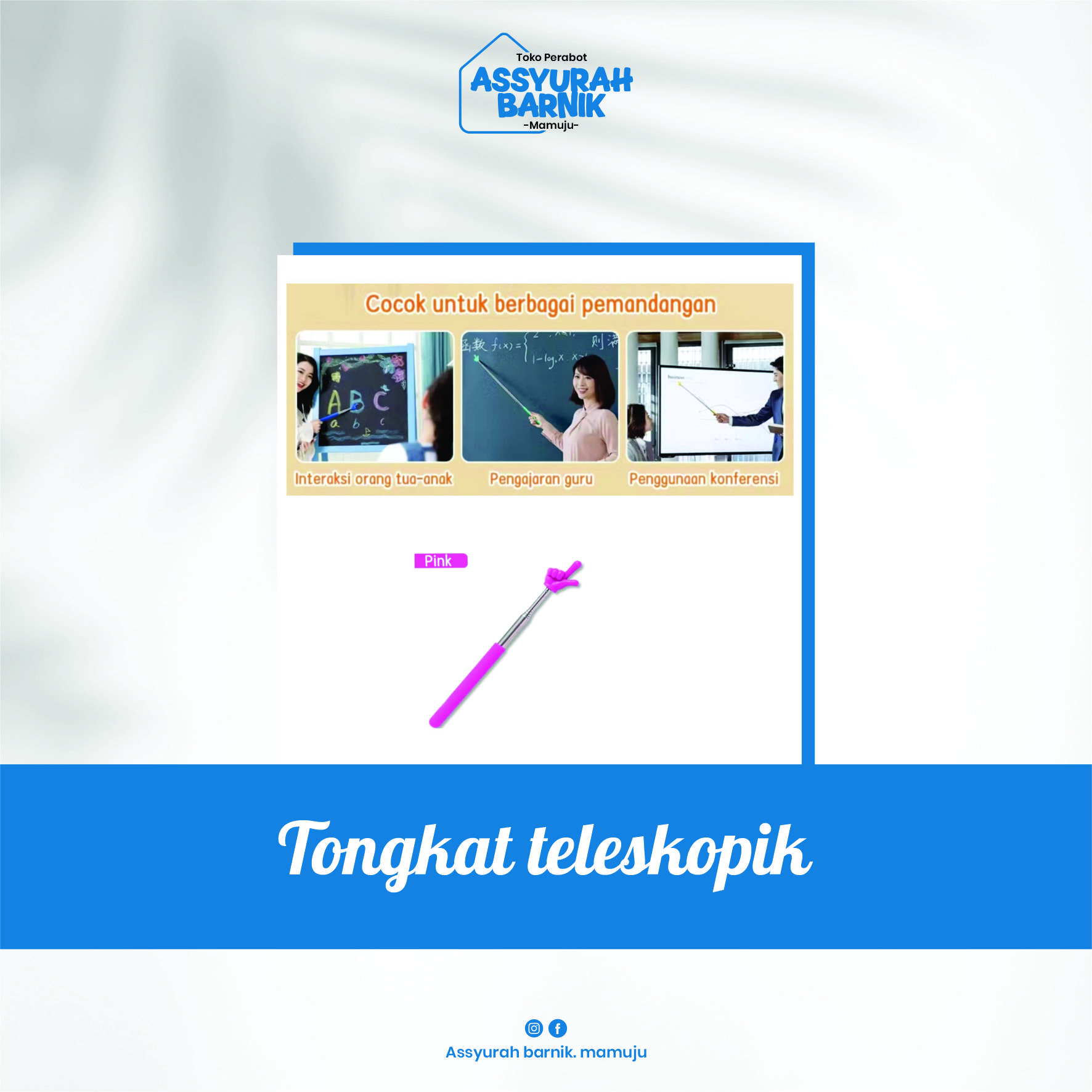 Tongkat teleskopik penunjuk dipapan tulis