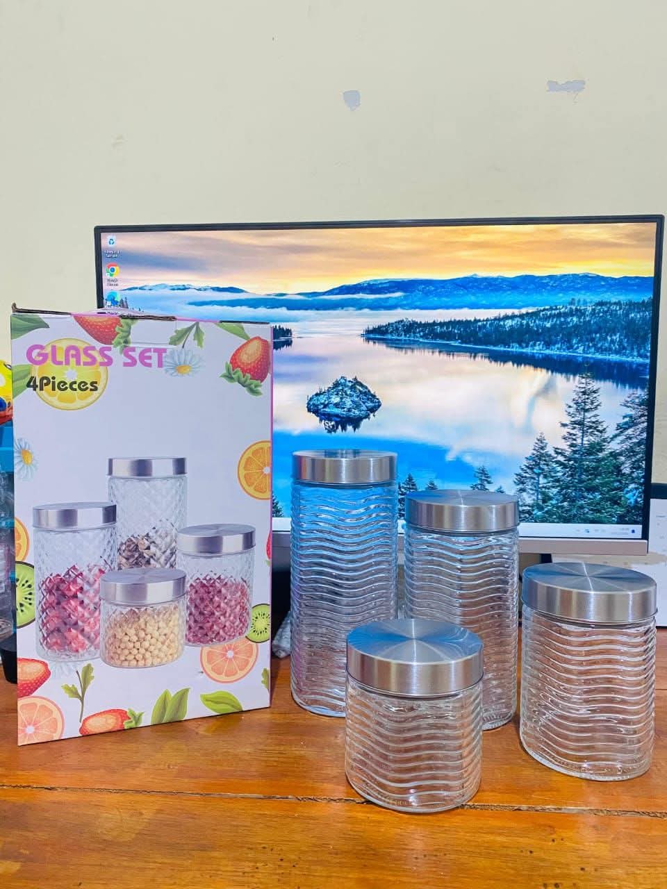 Toples kaca diamond 4 pcs