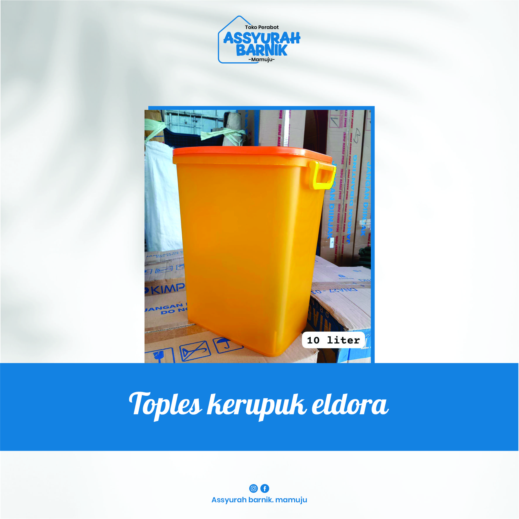 Toples kerupuk eldora ukuran superbesar kapasitaas 10 liter