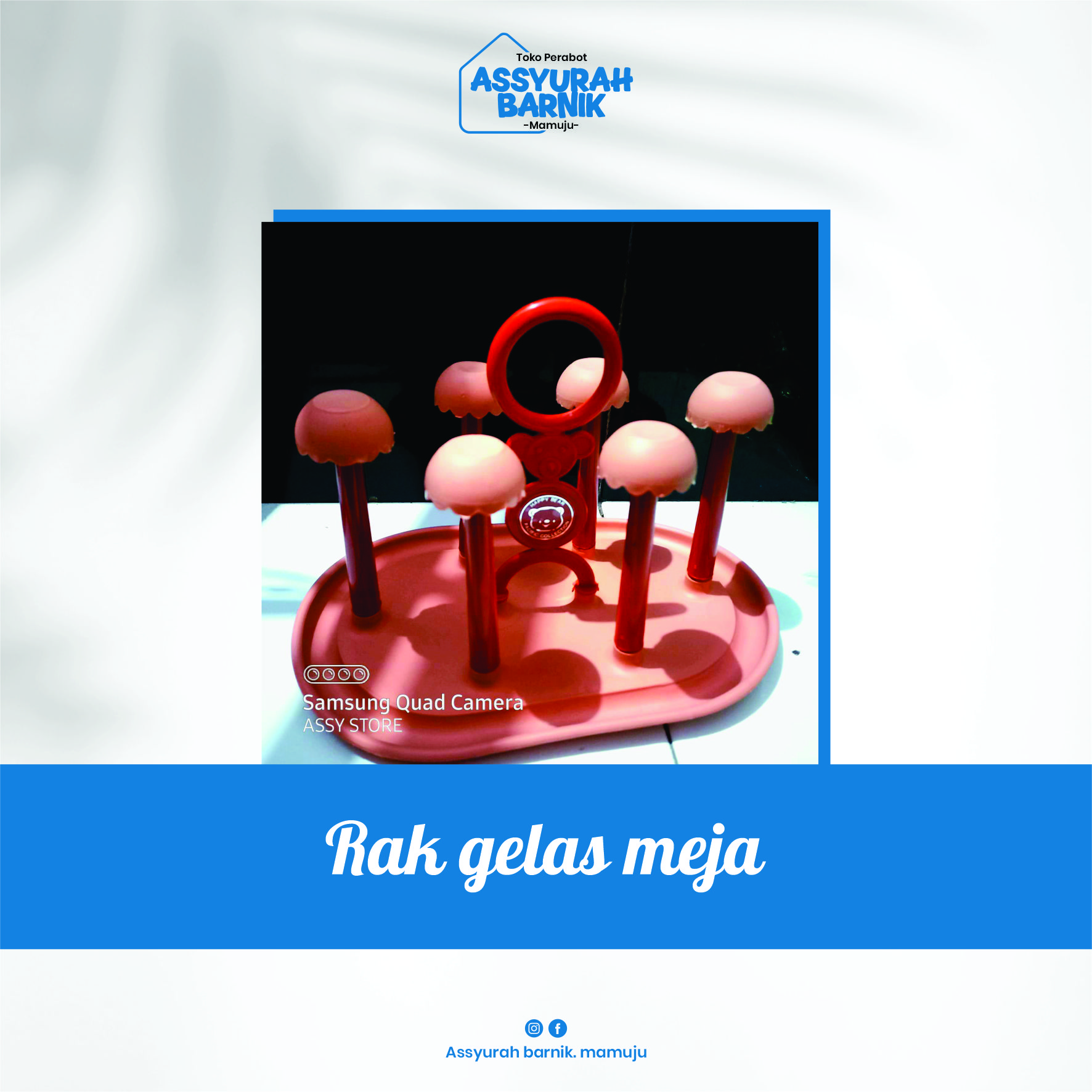 Rak gelas meja muat 6 buah gelas