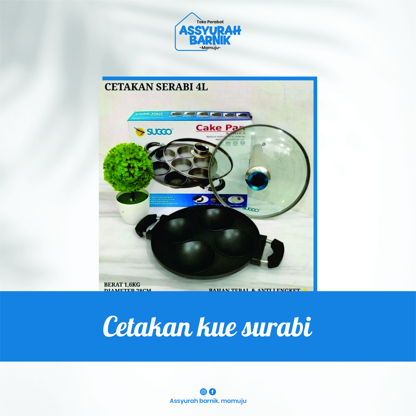 Cetakan kue surabi 4 lubang