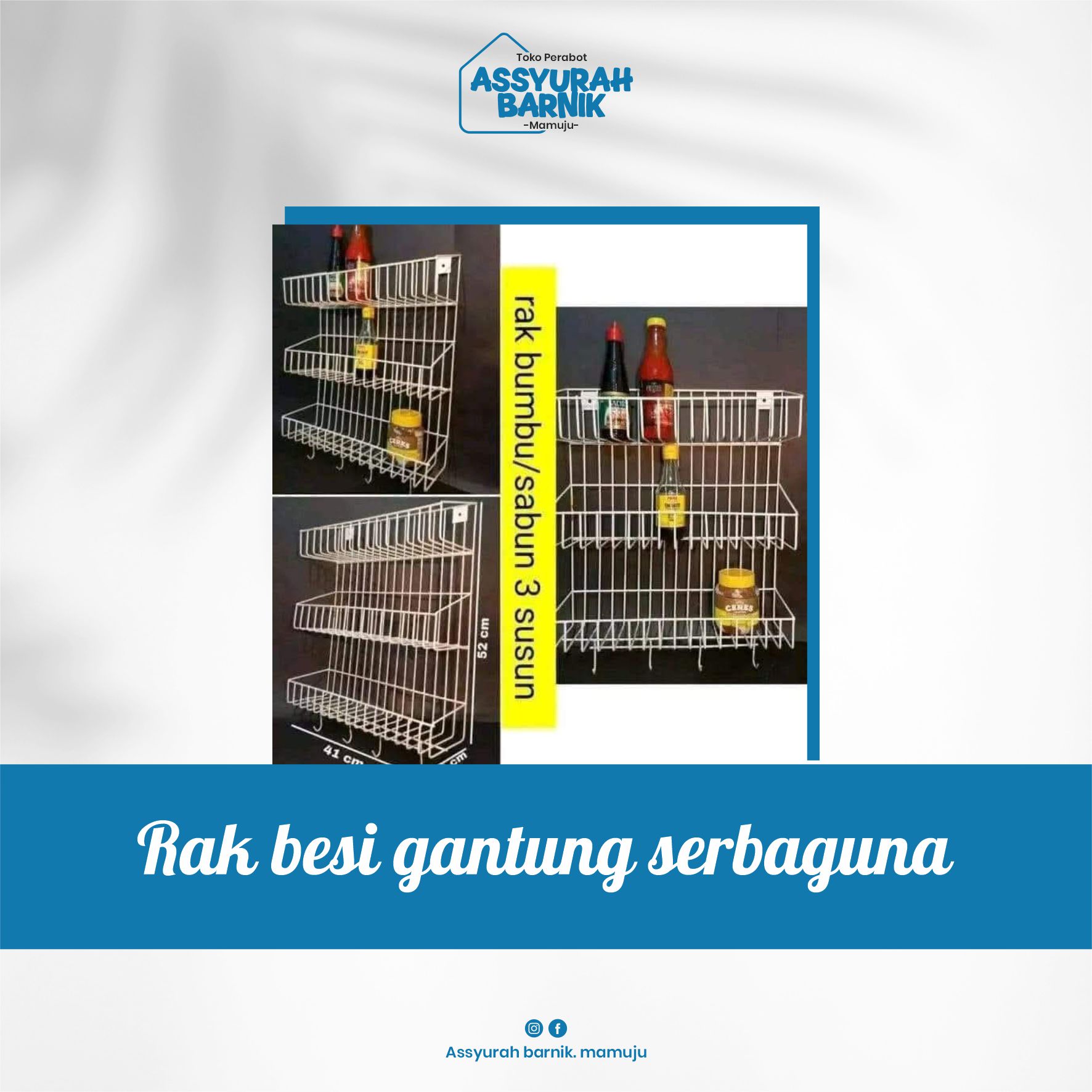 Rak besi gantung serbaguna