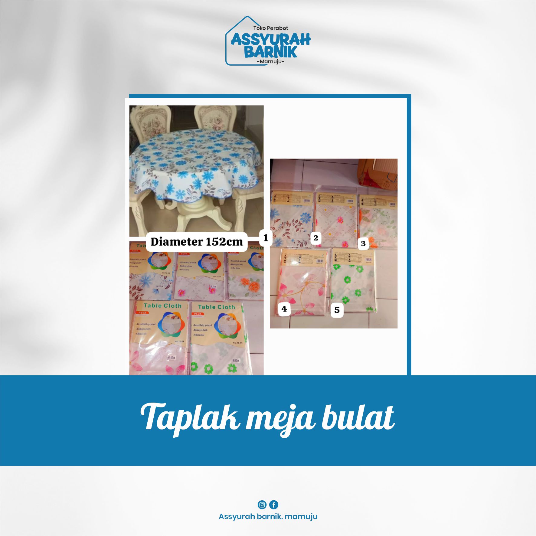 Taplak meja premium (bulat/kotak)